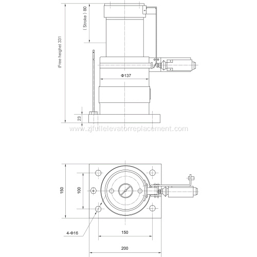 YH3/80 Elevator Oil Buffer Car Side ≤1m/s